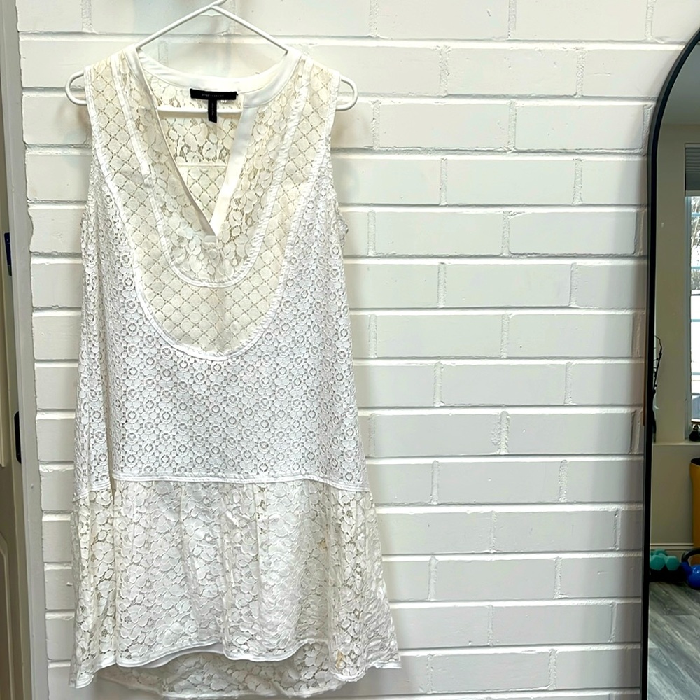 BCBGmaxazria white lace, summer dress!!